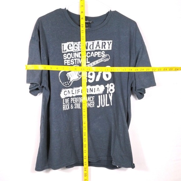 Charlotte Russe Legendary Soundscapes Festival 1976 Themed Graphic Tee Grey XL - Picture 3 of 6